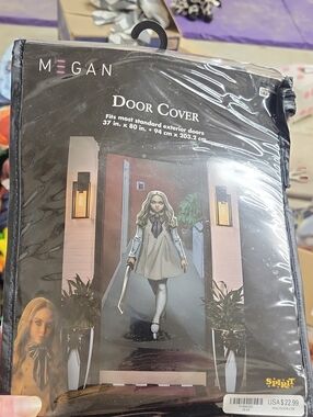 Spirit Black and White Creepy Doll Door Cover